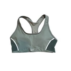 NWOT Reebok Lux Racer Padded Colorblock Bra, Green Small
